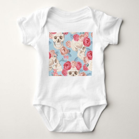 Schedels en Rozen  Patroon Romper (Voorkant)