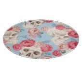 Schedels en Rozen  Patroon Snijplank (Hoek)