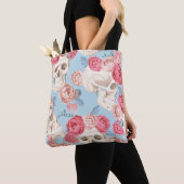 Schedels en Rozen  Patroon Tote Bag (Dichtbij)