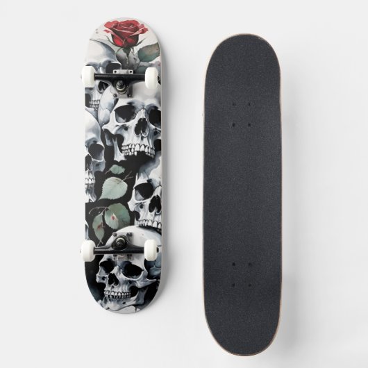 Schedels en Rozen Persoonlijk Skateboard (Voorkant)
