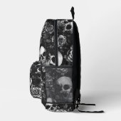 Schedels en Rozen zwart Bedrukte Rugzak (Rechts)