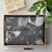 Schedels en Rozen zwart Halloween Tissuepapier (Geschenk)