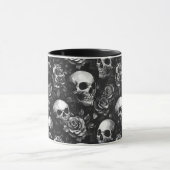 Schedels en Rozen zwart Mok (Midden)