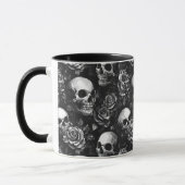 Schedels en Rozen zwart Mok (Links)