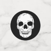 Schedels en Rozen Zwart-wit Gothic Bruiloft Confetti (Kleine voorkant)