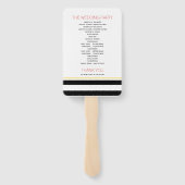 Schedels en strepen rode huwelijksprogramma handwaaier (Achterkant)