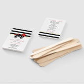 Schedels en strepen rode huwelijksprogramma handwaaier (Niet-gemonteerd)