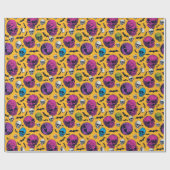 Schedels en vleermuizen Halloween Cadeaupapier (Vlak)