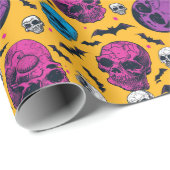 Schedels en vleermuizen Halloween Cadeaupapier (Rol Hoek)