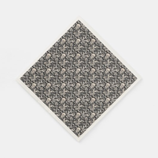 Schedels en wijnstokken servet (Hoek)