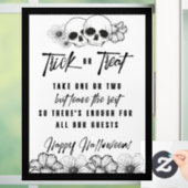 Schedels Flowers Halloween trick or treat Raamsticker (Huis)