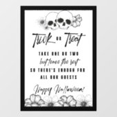 Schedels Flowers Halloween trick or treat Raamsticker (Vel)