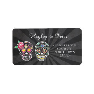 Schedels Halloween Adresetiketten Stickers Bruilof