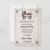 Schedels Halloween Bedankt Bruiloft Rustieke Kaart (Voorkant)