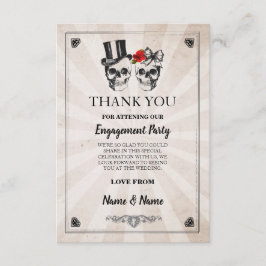 Schedels Halloween Bedankt Bruiloft Rustieke Kaart