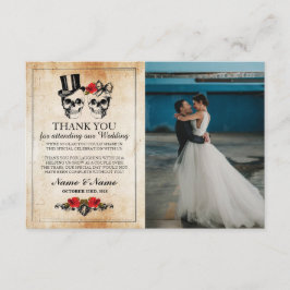 Schedels Halloween Bedankt Gotische Fotokaart Kaart