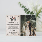 Schedels Halloween Bedankt Huwelijksfotokaart Kaart (Staand voorkant)