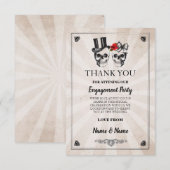 Schedels Halloween Bedankt Trouw Rustieke Kaart (Voorkant / Achterkant)