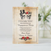 Schedels Halloween Dankjewel Bruiloft Rustic Kaart (Staand voorkant)