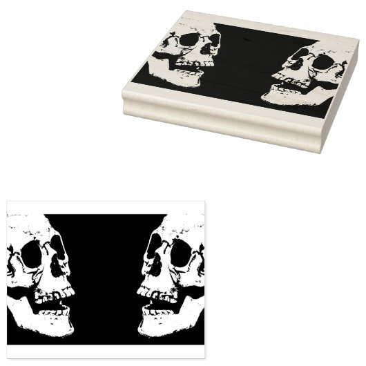 Schedels - Halloween kaart maken Rubberstempel (Gestempeld)