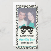 Schedels Halloween Turquoise bruiloft Save the Dat Save The Date (Voorkant / Achterkant)