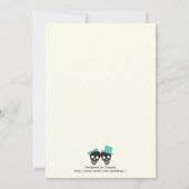 Schedels Halloween turquoise bruiloft uitnodiging (Achterkant)