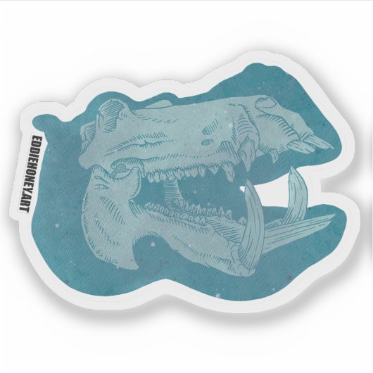 Schedels - Hippo Sticker (Voorkant)