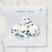 Schedels in de sneeuw. Gepersonaliseerd Bedankjes Labels (Achterkant)