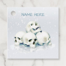 Schedels in de sneeuw. Gepersonaliseerd Bedankjes Labels
