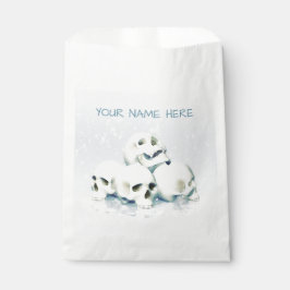 Schedels in de sneeuw. Gepersonaliseerd Bedankzakje