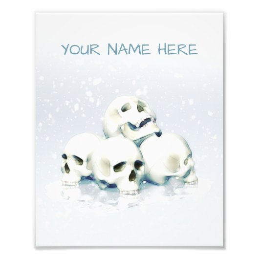 Schedels in de sneeuw. Gepersonaliseerd Foto Afdruk (Voorkant)