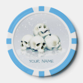 Schedels in de sneeuw. Gepersonaliseerd Poker Chips