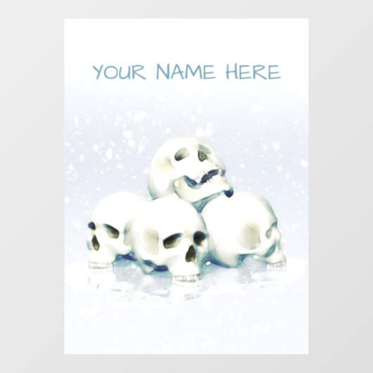 Schedels in de sneeuw. Gepersonaliseerd Raamsticker (Vel)