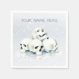 Schedels in de sneeuw. Gepersonaliseerd Servet
