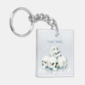 Schedels in de sneeuw. Gepersonaliseerd Sleutelhanger (Voorkant Links)