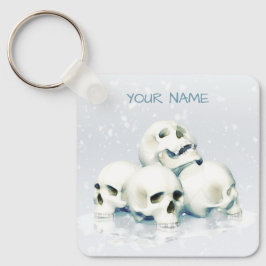 Schedels in de sneeuw. Gepersonaliseerd Sleutelhanger