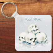 Schedels in de sneeuw. Gepersonaliseerd Sleutelhanger (Voorkant)