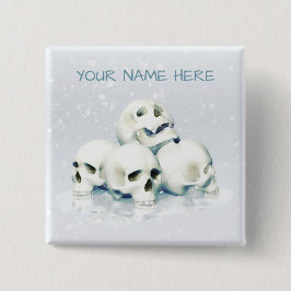 Schedels in de sneeuw. Gepersonaliseerd Vierkante Button 5,1 Cm