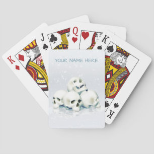 Schedels in de sneeuw pokerkaarten