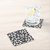 Schedels in Zwart Patroon Als achtergrond Kartonnen Onderzetters (Insitu)