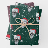 Schedels met Beards Kerst Wrapping Papier Inpakpapier Vel (In situ)
