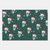 Schedels met Beards Kerst Wrapping Papier Inpakpapier Vel (Voorkant)