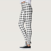 Schedels met Black Hearts Patroon Halloween Leggings (Links)