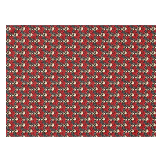 Schedels met rode en zwarte Rozen Tafelkleed (Voorkant (Horizontaal))