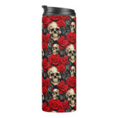 Schedels met rode en zwarte Rozen Thermosbeker (Geroteerd rechts)
