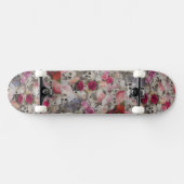 Schedels met Rozen Persoonlijk Skateboard (Horizontaal)