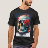 Schedels met Slangen of Rozen Kleur Art Collectie T-shirt (Voorkant)