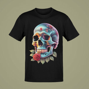 Schedels met Slangen of Rozen Kleur Kunstcollectie T-shirt
