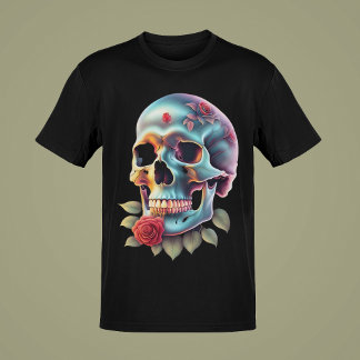Schedels met Slangen of Rozen Kleur Kunstcollectie T-shirt