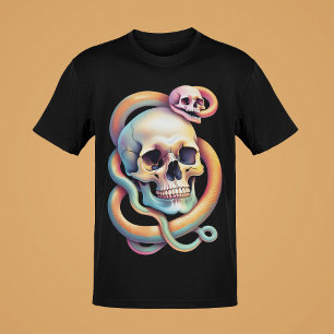 Schedels met Slangen of Rozen Kleur Kunstcollectie T-shirt